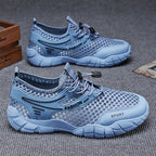 Damen Atmungsaktive Freizeitschuhe mit elastischem Schnellschnürsystem und stoßdämpfender Sohle EB