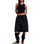 Damen lässige kurze Cargo-Shorts mit verstellbarem Bund und praktischen Taschen EB