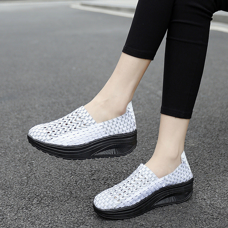 Damen Sportliche Slipper mit atmungsaktivem Netzgewebe und rutschfester Sohle EB