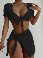 Damen Crop-Top und Wickelrock Set EB
