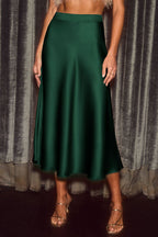 Damen Eleganter Maxirock aus satinierter Baumwolle EB