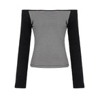 Damen nan figurnahes Raglan-Langarmshirt mit feinem Streifenjersey, schmaler Taille und elastischem Stretchmaterial EB