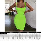 Damen Bodycon Minikleid mit breiten Trägern und taillierter Silhouette EB