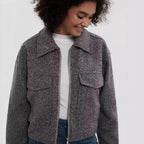 Damen cropped Utility-Jacke mit doppelten Brusttaschen EB