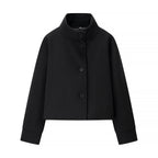 Damen elegante Kurzjacke mit hohem Kragen und dekorativen Knöpfen EB