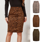 Damen Bleistiftrock mit Leoparddruck EB