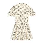 Damen A-Linien Kleid mit hochgeschlossenem Kragen und voluminösen Ärmeln EB