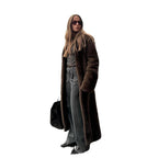 Damen Luxuriöser Kunstfellmantel mit weitem Schnitt und eleganten Details EB