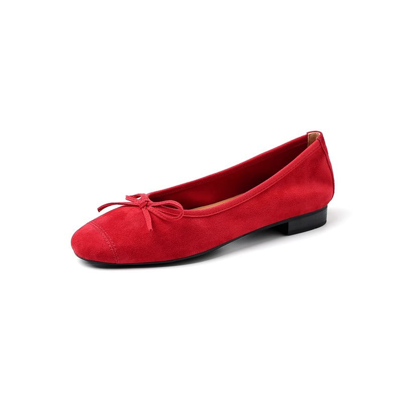Damen Ballerinas aus hochwertigem metallic Leder mit elegantem Schleifenakzent EB