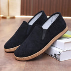Damen bequeme Slip-On Schuhe aus Cord mit rutschfester Sohle EB