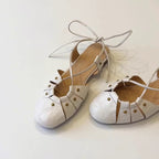 Damen Ballerinas mit verspieltem Schnürdesign und dekorativen Nieten EB