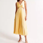 Damen Elegant gefaltetes Abendkleid EB
