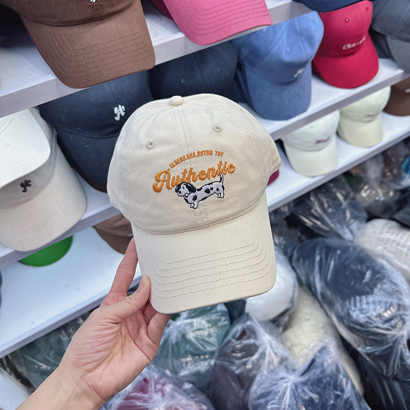 Bestickte Damen-Baseballkappe mit Kuhmuster