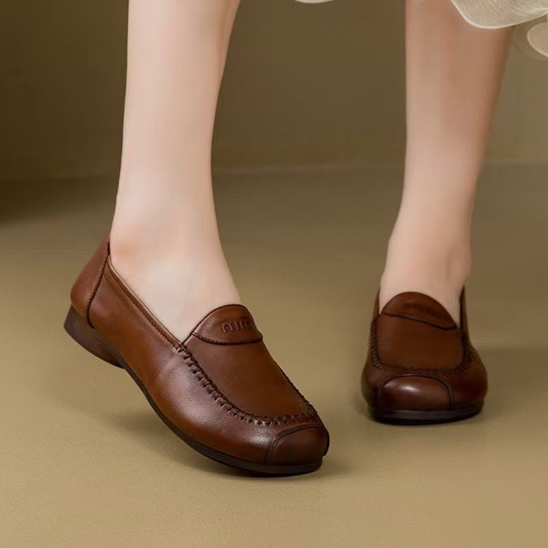 Damen Bequeme Mokassins mit feiner Lederverarbeitung und eleganter Naht EB