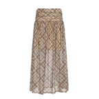 Damen Maxirock mit elastischer Taille und raffiniertem Karomuster EB