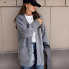 Damen Grobstrick-Cardigan mit einzigartigen Strukturmustern und praktischen Taschen EB