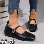 Damen Ballerinas mit elegantem Riemchen und verstellbarem Schnallenverschluss EB