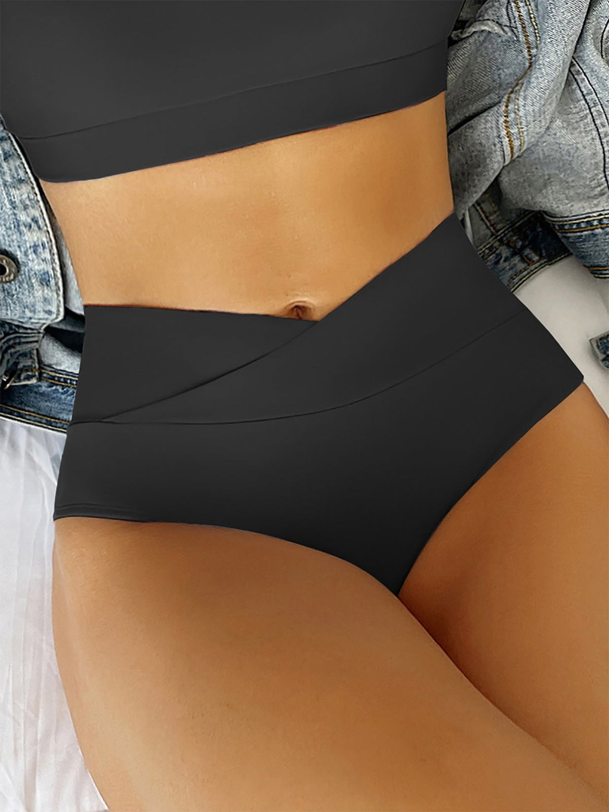 High-Waist Badeshorts mit Raffung für Damen