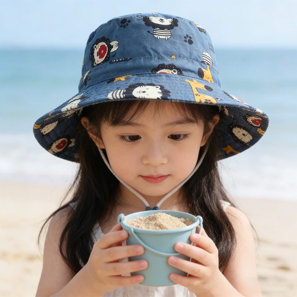 Unisex nan Sonnenhut für Kinder mit verstellbarem Kinnband, breiter Krempe und hohem UV-Schutz EB