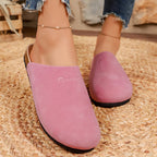 Damen Bequeme Clogs aus weichem Wildleder mit anatomisch geformtem Fußbett EB