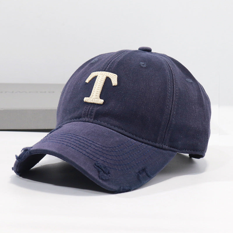 Herren-Denim-Cap mit Distressed-Optik