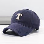 Herren-Denim-Cap mit Distressed-Optik