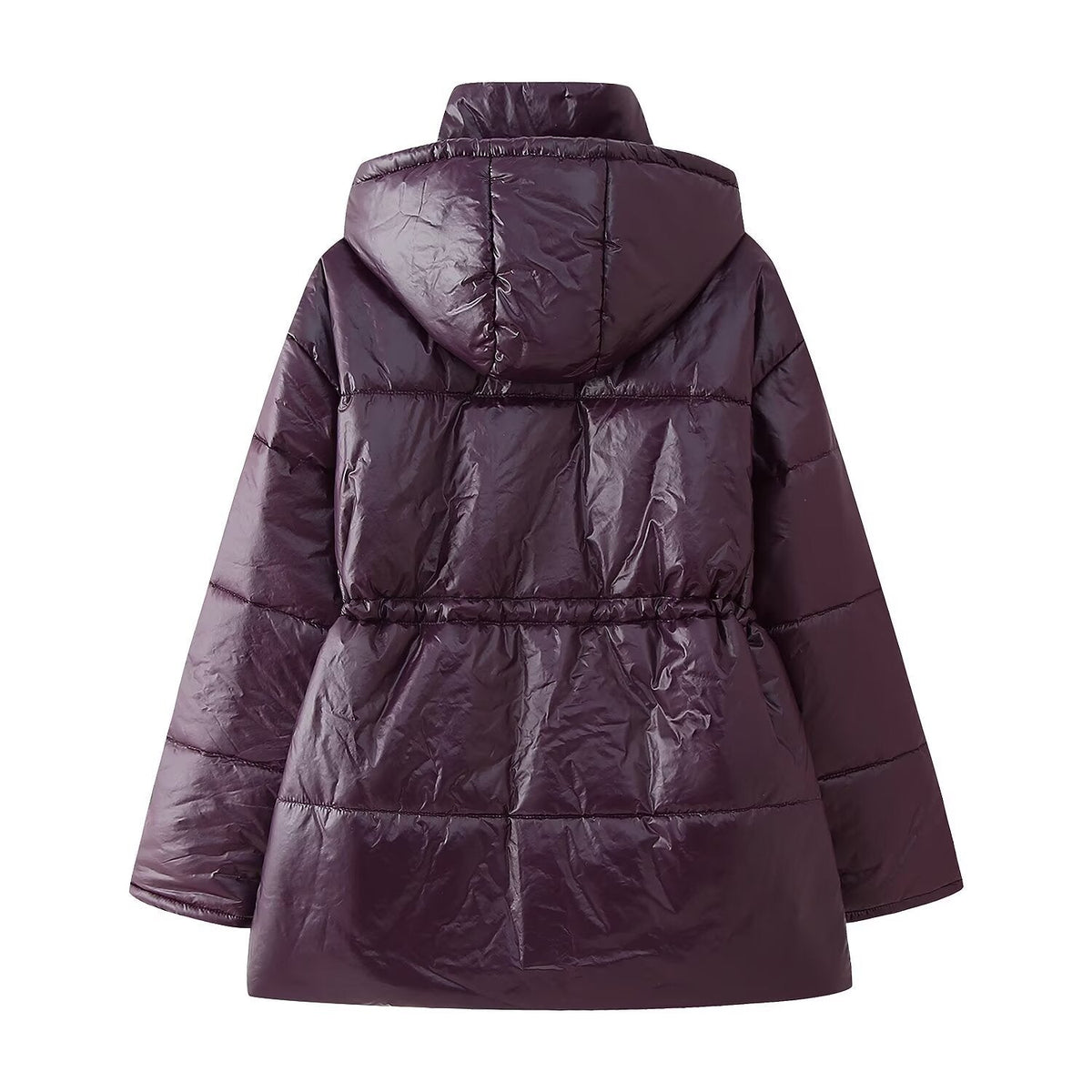 Damen gesteppte Übergangsjacke mit Kapuze und praktischen Eingrifftaschen EB