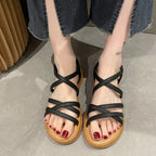 Damen bequeme Sandalen mit elastischen Riemen EB