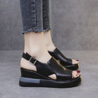 Damen bequeme Plateau-Sandalen mit elegantem Schnitt und ergonomischer Fußbettgestaltung EB