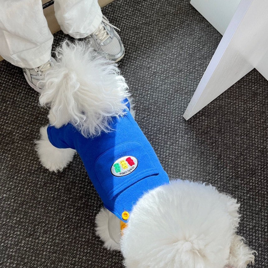 Hunde-Strickoverall mit Rückentasche