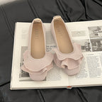 Damen Ballerina-Schuhe mit eleganter Rüschendekoration EB