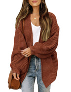 Damen Grob gestrickter Cardigan mit überschnittenen Schultern EB