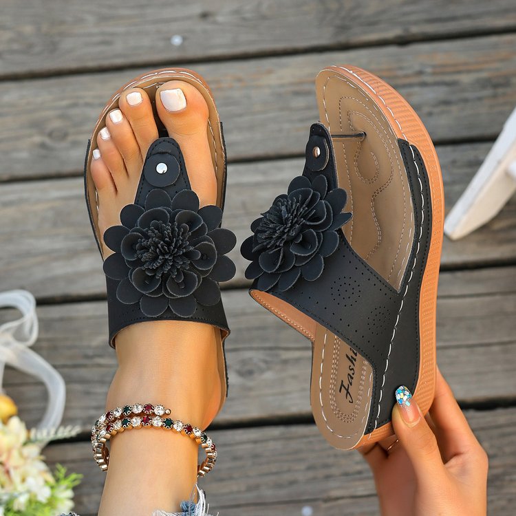 Damen Bequeme und modische Blumensandalen EB