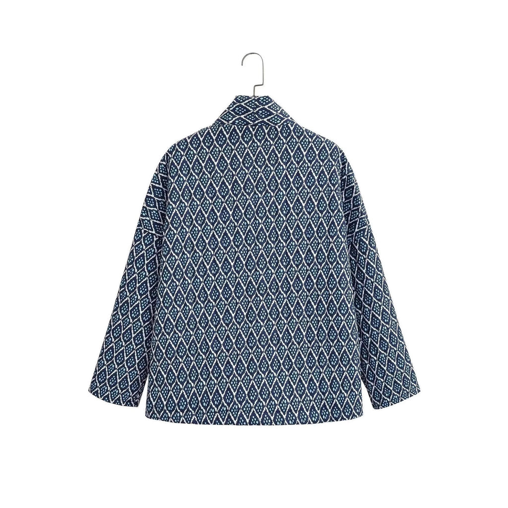 Damen Kimono-Jacke mit elegantem Muster und lockerer Passform EB
