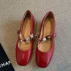 Damen Ballerina-Schuhe mit dekorativer Schnalle und elegantem Design EB