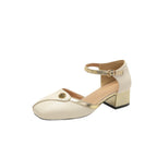 Damen elegante Ballerinas mit modischer Schnalle und goldenen Akzenten EB