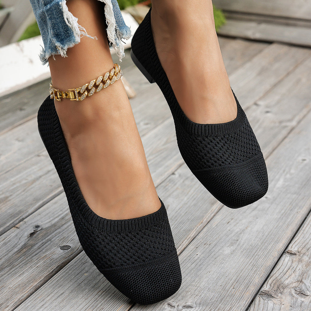 Damen atmungsaktive Slip-On Ballerinas mit flexiblem Netzdesign EB