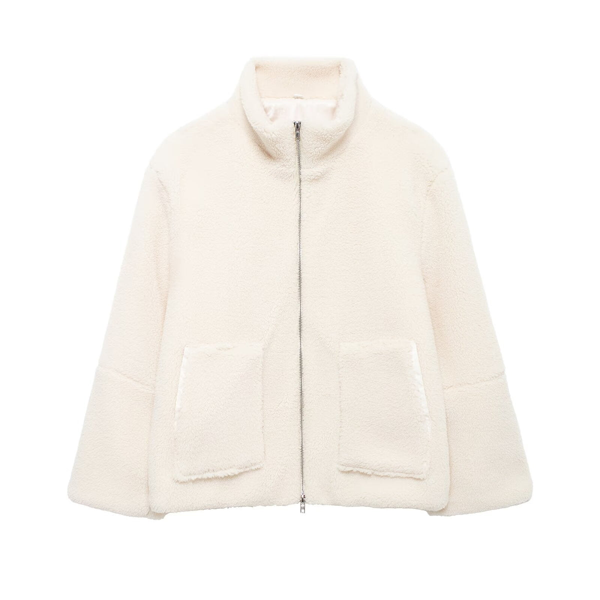 Damen Fleecejacke mit hohem Kragen und praktischen Taschen EB