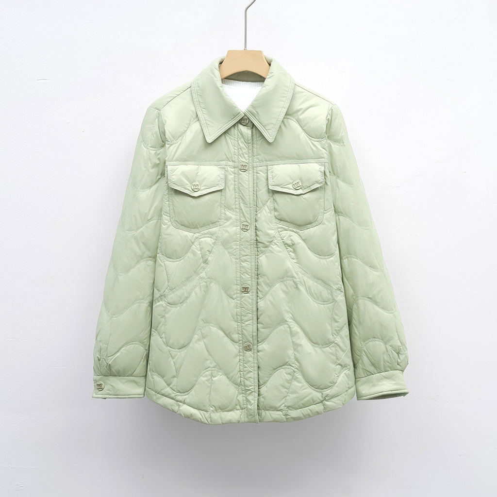 Damen gesteppte Outdoor-Jacke mit Taschen und bequemer Passform EB