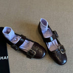 Damen elegante Ballerinas mit dekorativen Schnallen EB