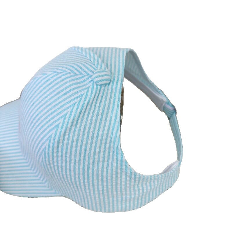 Gestreifte bestickte Damen-Baseballcap