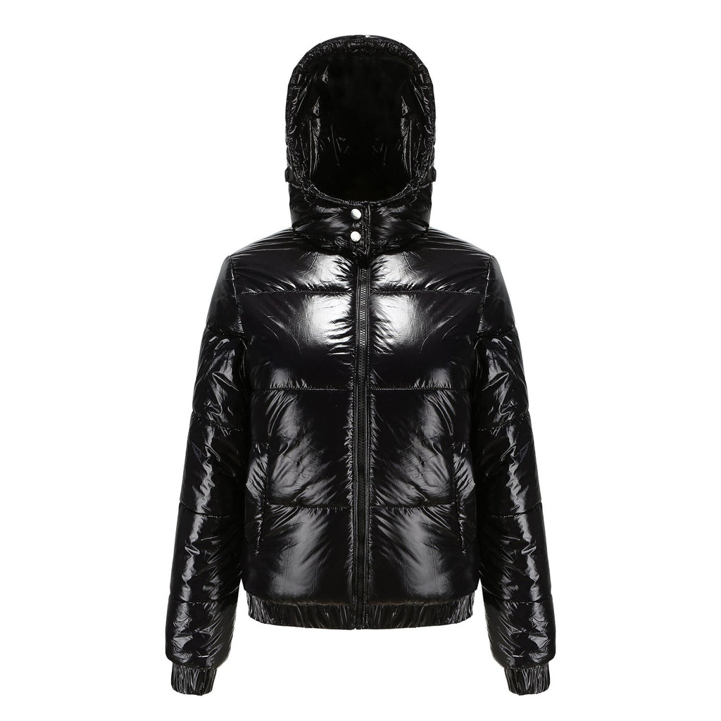 Glänzende Wasserabweisende Thermo Komfort Winterjacke Damen | EB