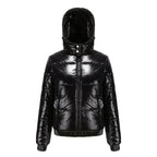 Glänzende Wasserabweisende Thermo Komfort Winterjacke Damen | EB