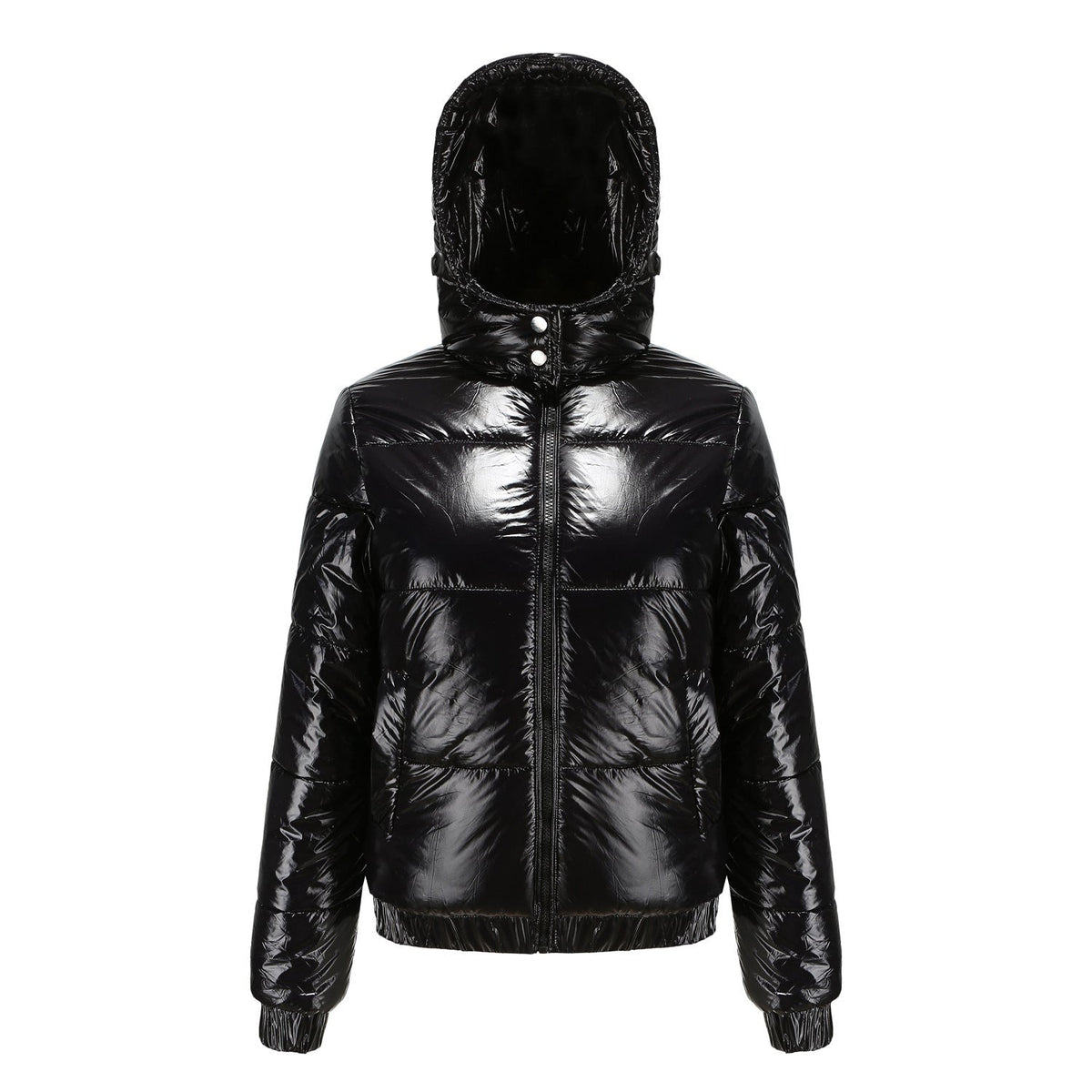 Glänzende Wasserabweisende Thermo Komfort Winterjacke Damen | EB