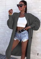 Damen Langer Strickmantel mit oversized Ärmeln und praktischen Taschen EB