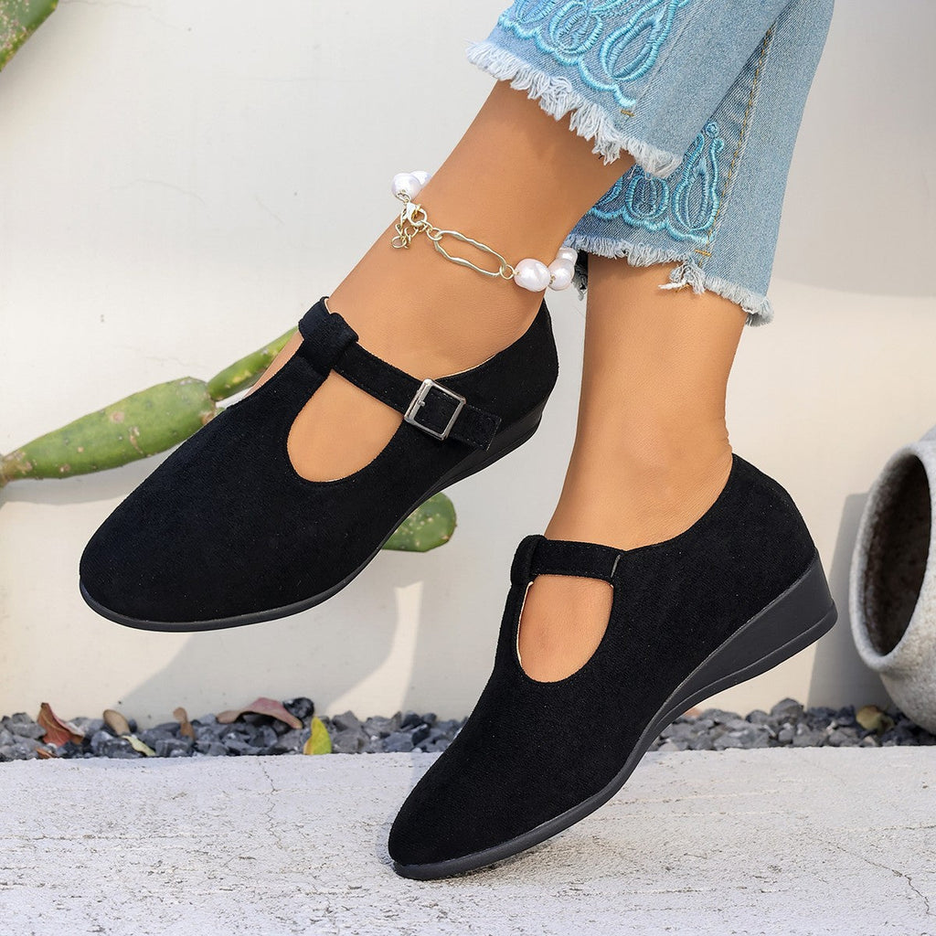Damen bequeme Mary Jane Schuhe mit dezentem Schnallenverschluss EB
