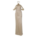 Damen Elegantes Maxikleid mit romantischem Wickel-Design und glamourösem Schnitt EB