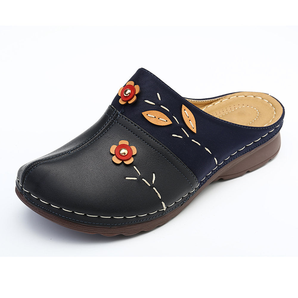 Damen Bequeme Clogs mit floralem Design und ergonomischem Fußbett EB