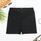 Damen-Badeshorts mit hoher Taille