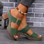 Damen bequeme Absatzsandalen mit atmungsaktiven Riemen und stabiler Laufsohle EB